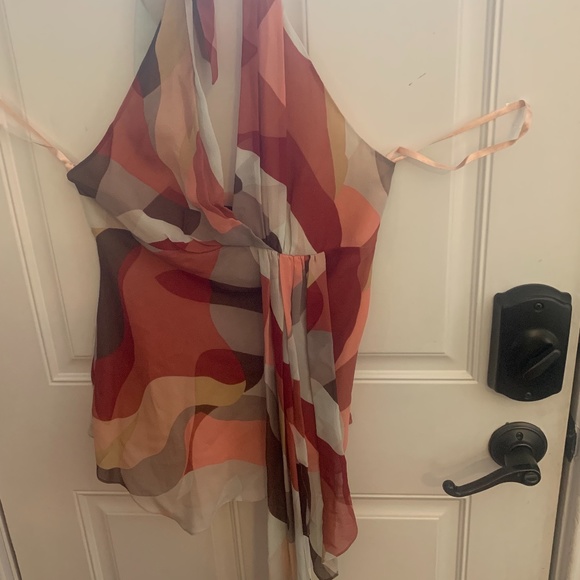 BCBG multicolor chiffon halter top NEW! - Picture 5 of 5